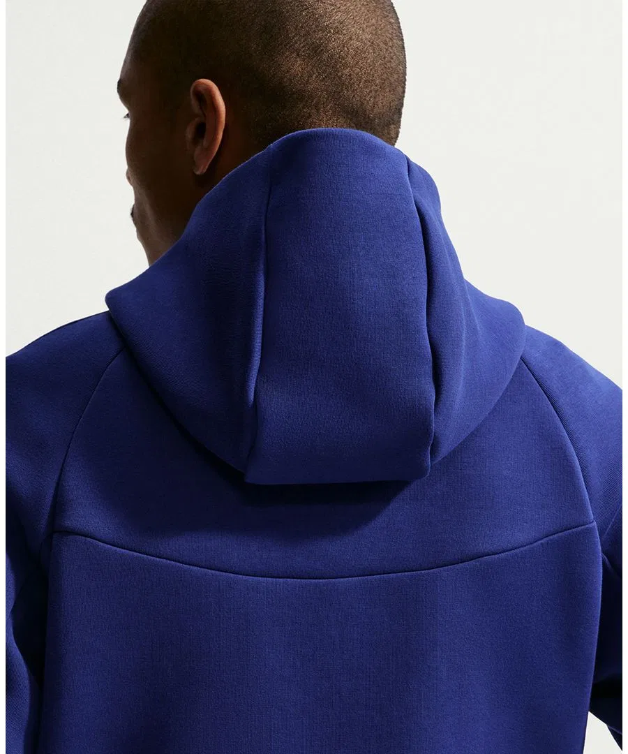 Худи-ветровка с флисом Nike, Deep Royal Blue/Challenge Red — фото 4