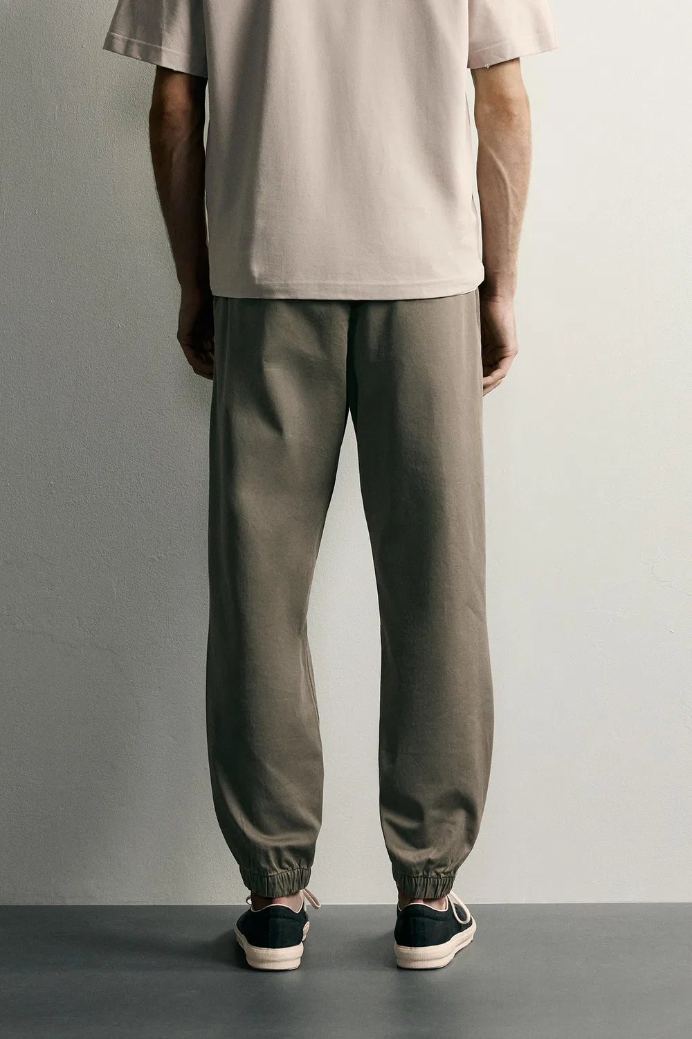 Узкие спортивные брюки с завышенной талией ZARA, Khaki — фото 3