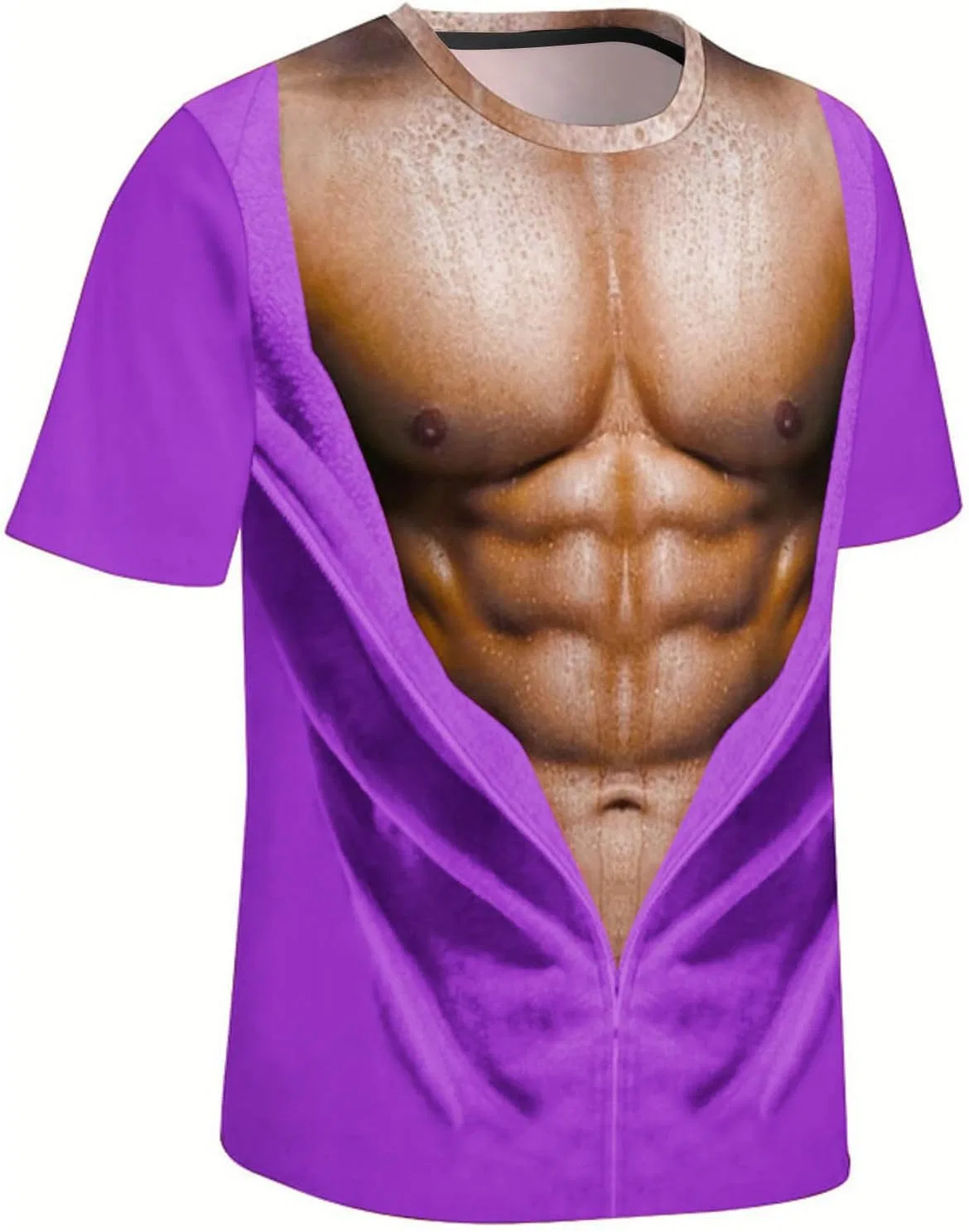 Мужская футболка с графическим принтом, Loose Fit, #F19-purple — фото 4