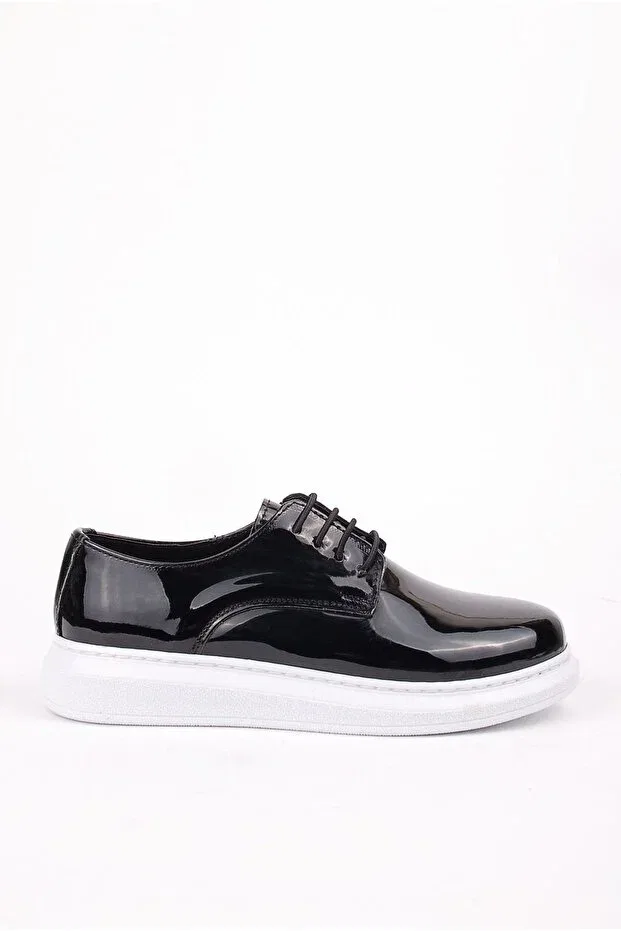 Детские классические туфли для мальчиков лакированные на шнуровке Boy'S black patent leather laced classic shoes Rıdvan Çelik, Black — фото 2