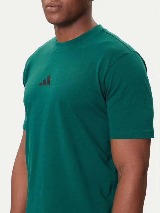 Футболка regular fit Essentials Small Logo Adidas, зеленый — фото 4