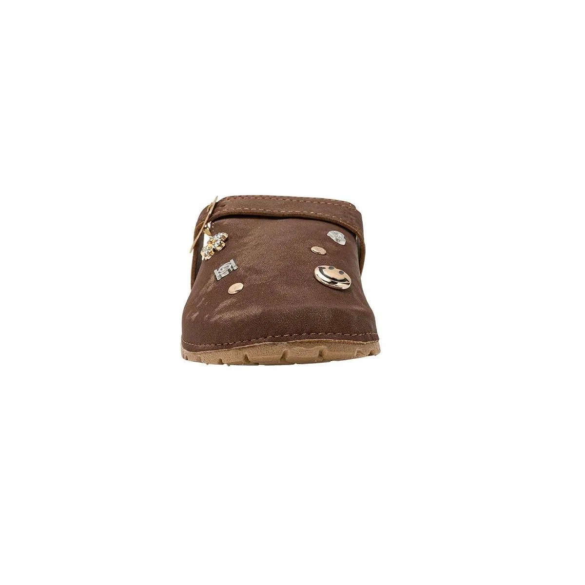 Детские сабо для девочек с регулируемым ремешком Bebe, Brown — фото 4