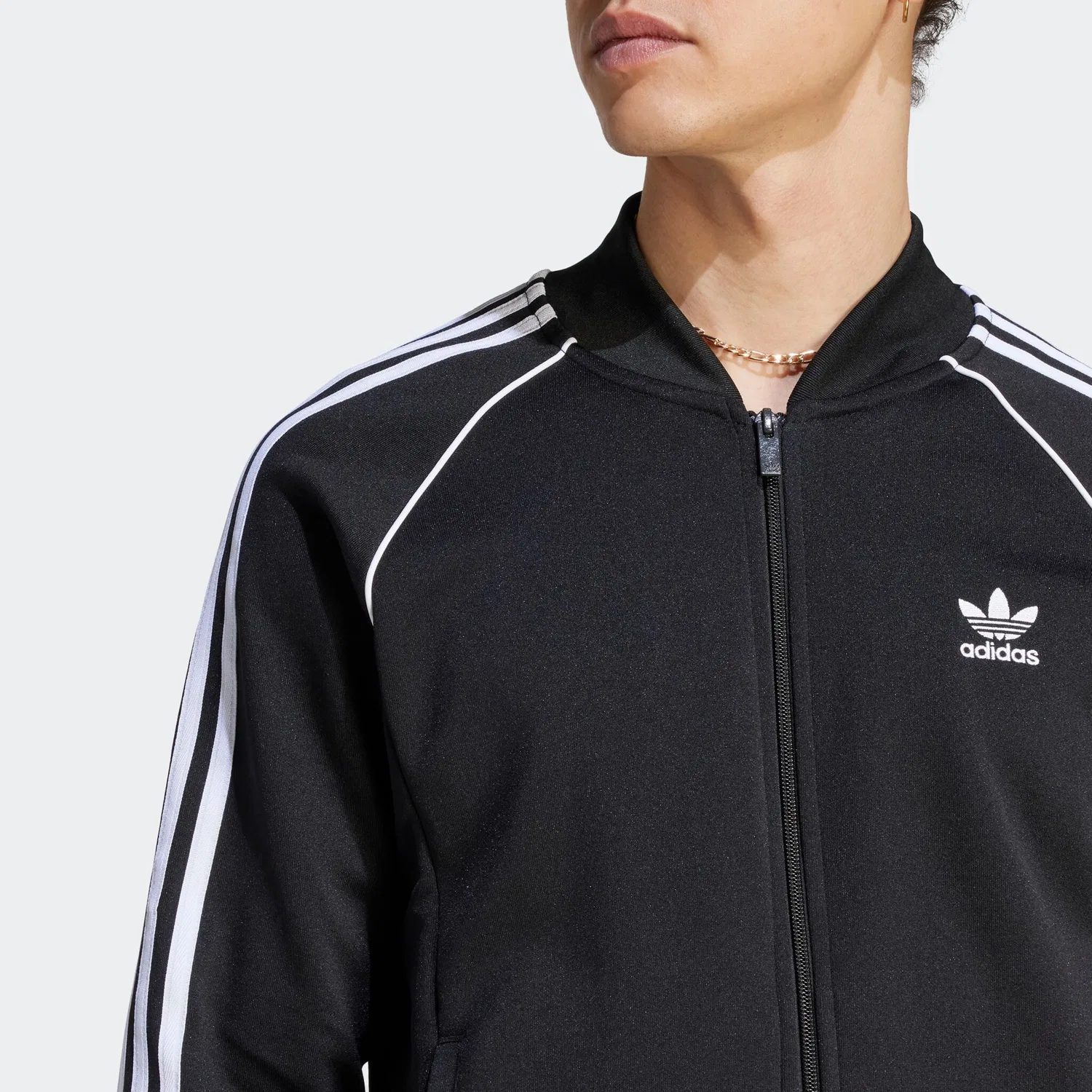 Мужская тренировочная куртка с ретро-дизайном Adidas Originals, Black/White — фото 4