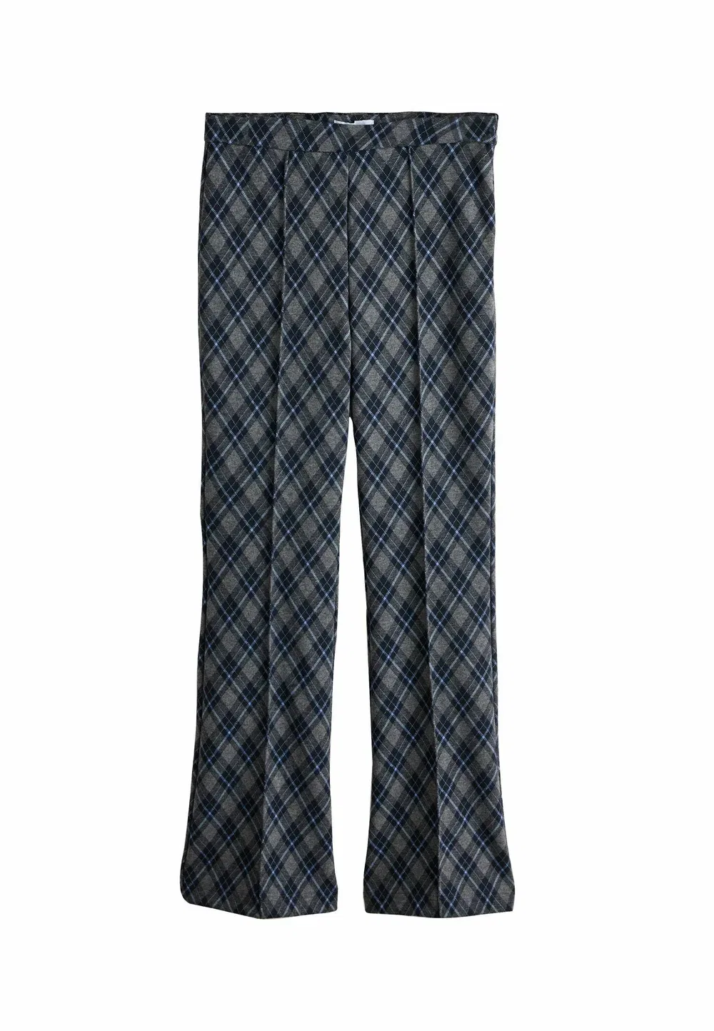 Брюки-Клеш из трикотажа с защипами, укороченные по крою Next, Blue Grey Check
