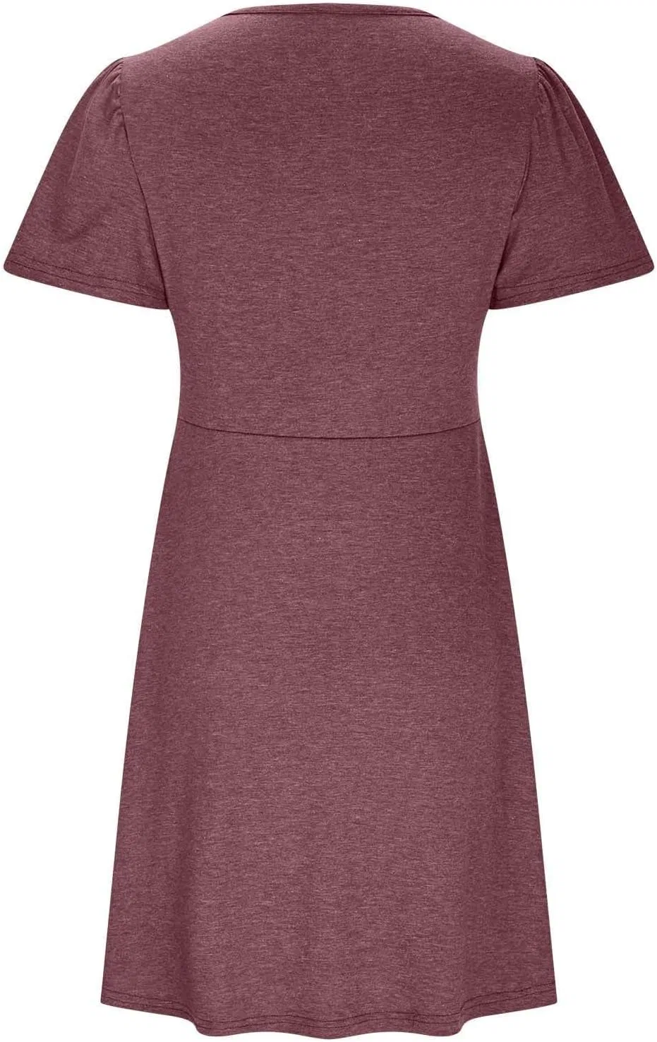 Женское летнее платье A-силуэта с закрученным передом, Wine Red — фото 4