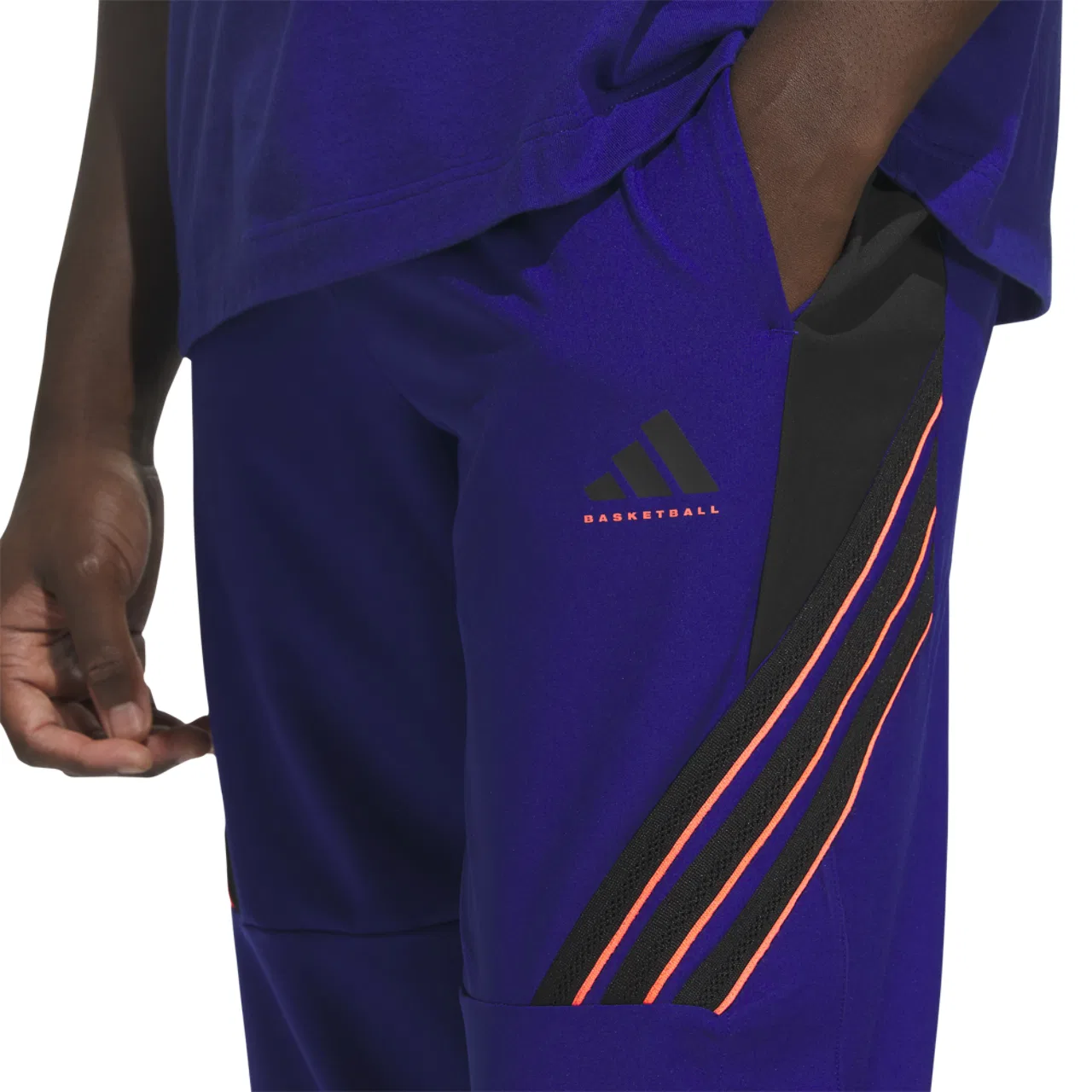 Мужские баскетбольные брюки CrazyLite Adidas, цвет Mystery Ink/Black/Solar Turbo — фото 4