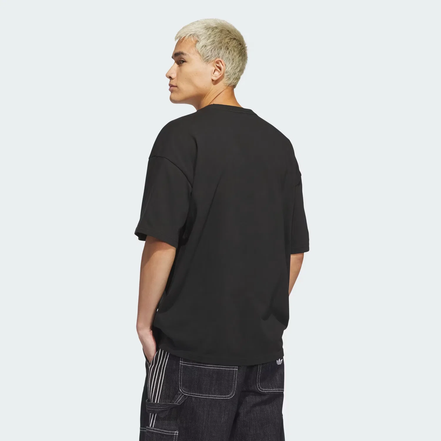 Мужская футболка свободного кроя Trefoil Essentials Adidas Originals, черный — фото 2