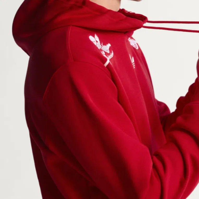 Мужской свитшот с принтом Arsenal FC x PLACES+FACES Adidas Originals, Lustrous Scarlet — фото 4