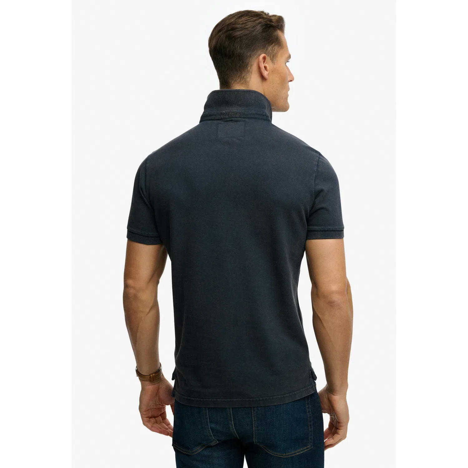 Мужское поло свободного кроя из хлопка Vintage Destroy Superdry, Eclipse Navy — фото 3