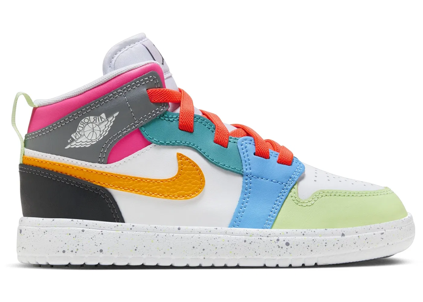 Детские кроссовки Lifestyle Jordan 1 Mid ALT SE Jordan, White/Dark Shadow/Hyper Pink/Taxi