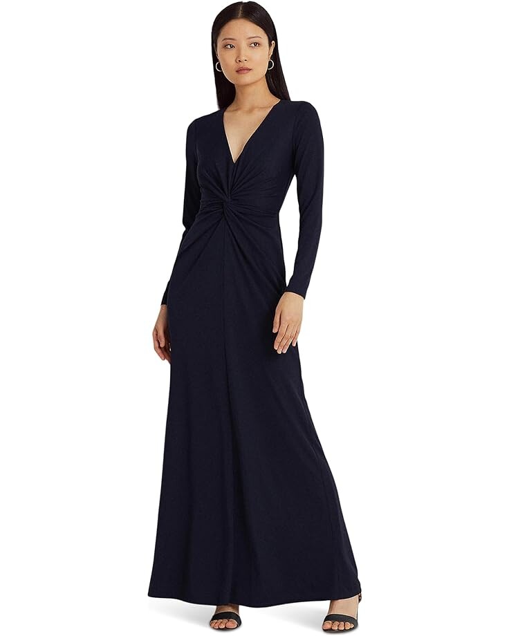 

Платье LAUREN Ralph Lauren Twist-Front Stretch Jersey Gown, цвет Lighthouse Navy
