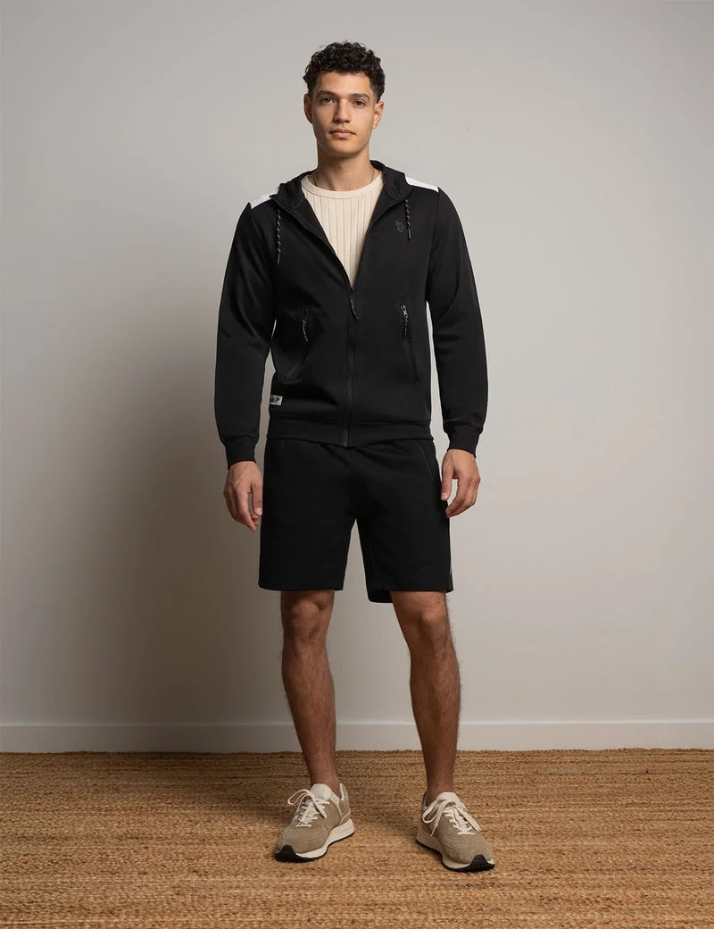 Мужская толстовка U.S. Polo Assn. White Label Bonded Interlock Zip, черный — фото 3