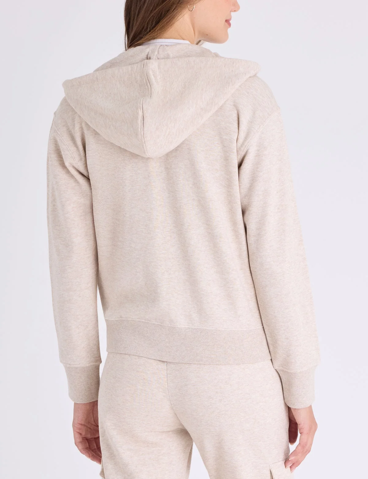 Женское худи U.S. Polo Assn. French Terry Full Zip, бежевый — фото 2