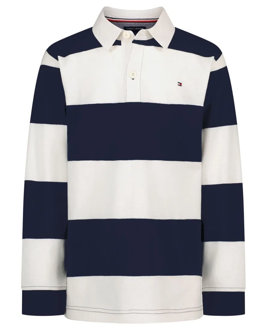 Футболка-поло с длинным рукавом в полоску Tommy Hilfiger, Navy Blazer