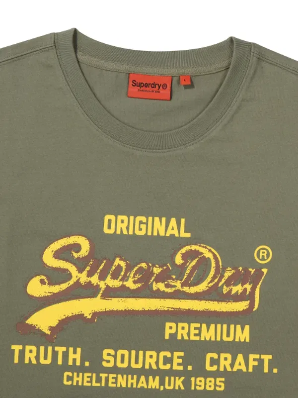 Майка с винтажным логотипом, Superdry, хаки — фото 3
