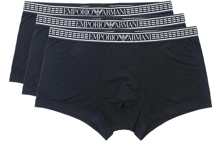 Мужские трусы-боксеры, комплект из 3 штук, EMPORIO ARMANI, Black