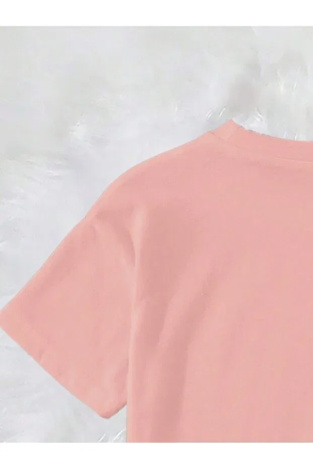 Детская футболка для девочек хлопковая basic Sportivea, Pink — фото 4