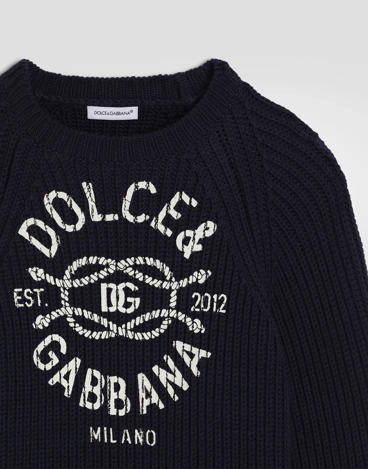 Пуловер из чистой шерсти Dolce&Gabbana, синий — фото 3