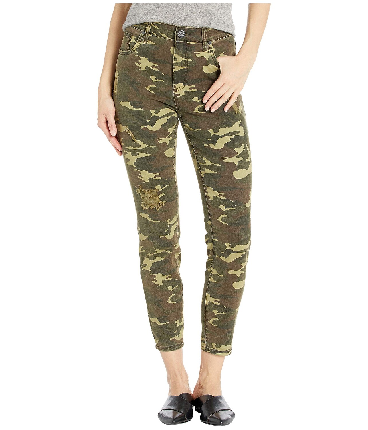 

Джинсы KUT from the Kloth, Connie High-Rise Ankle Skinny Regular Hem in Olive