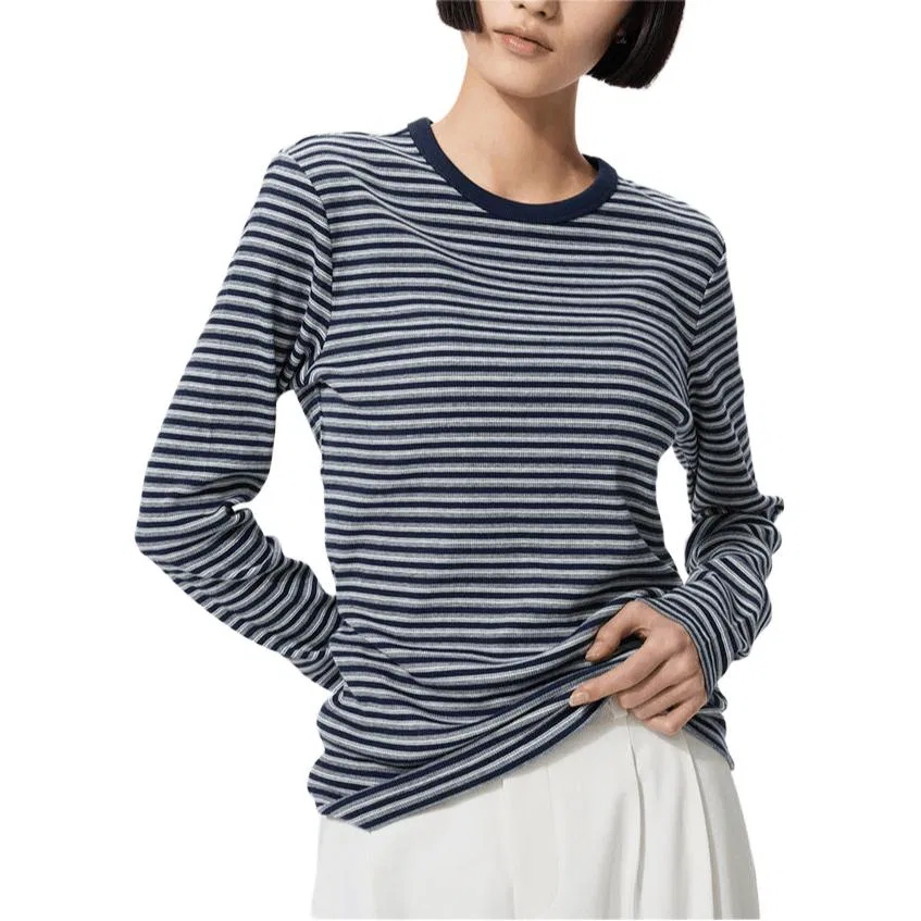 Женская футболка с круглым вырезом Navy Blue UNIQLO, Navy Blue