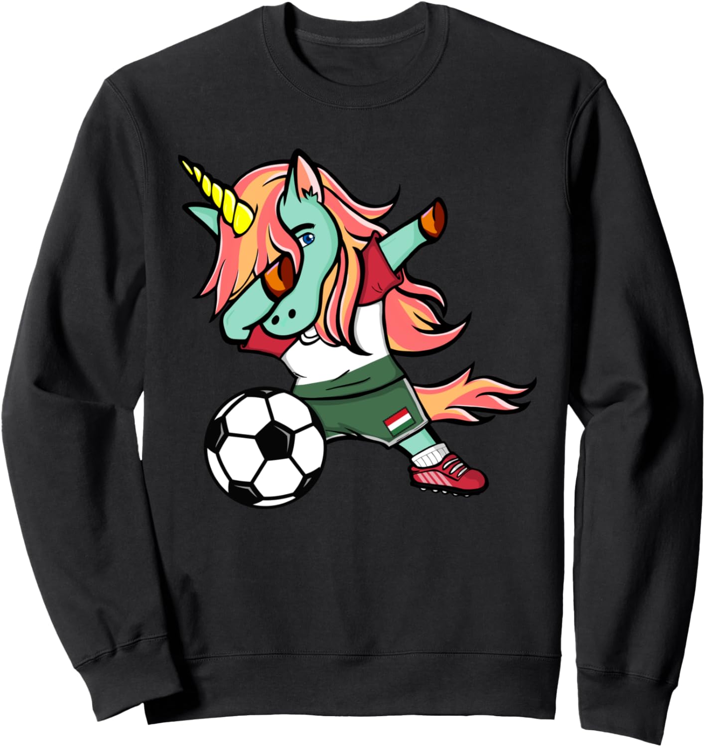 

Забавный танцующий единорог, милый единорог, Венгрия, футбол, венгерский флаг, спортивная толстовка Teeisle Hungary Football, черный