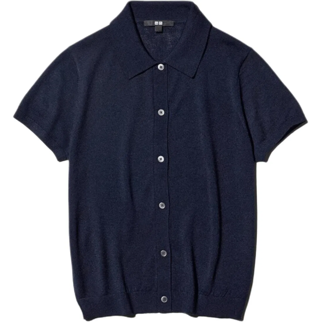 Свитер с поло-воротником, Navy Blue, UNIQLO