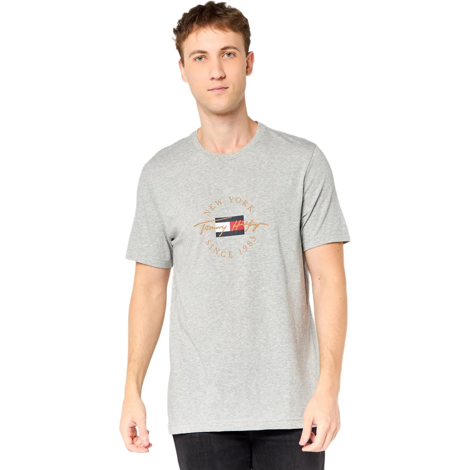Мужская футболка с круглым вырезом Tommy Hilfiger, Light Gray — фото 3