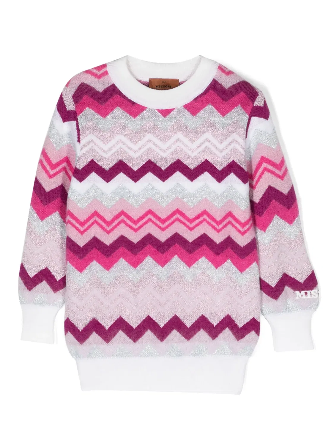 Детский Джемпер с Зигзагообразным Принтом Missoni, фуксия / белый