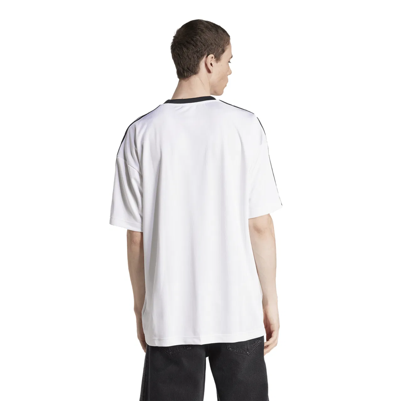 Мужская футболка свободного кроя Jacquard Jersey Adidas, черно-белый — фото 2