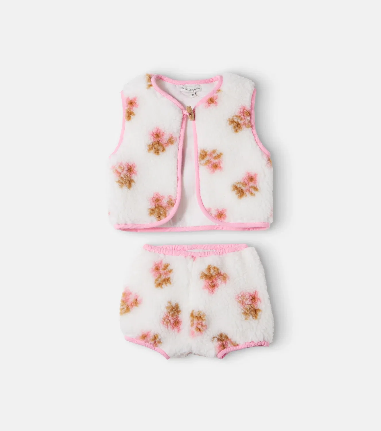 Комплект из жилета и шорт с принтом Baby Laine Bebe Organic, белый — фото 4