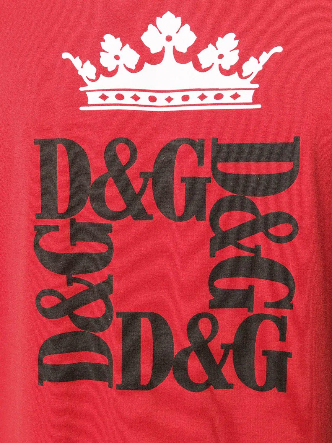 Футболка с принтом короны, красная Dolce & Gabbana, красный — фото 2