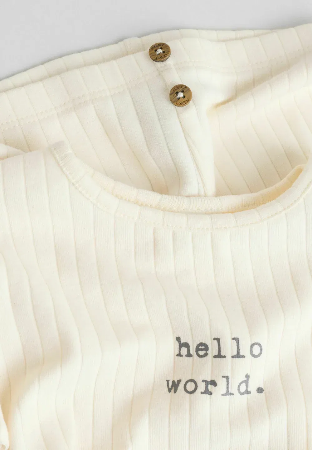 Стандартный крой - комплект из двух предметов "Hello World" - брюки Next, Cream Hello World — фото 2
