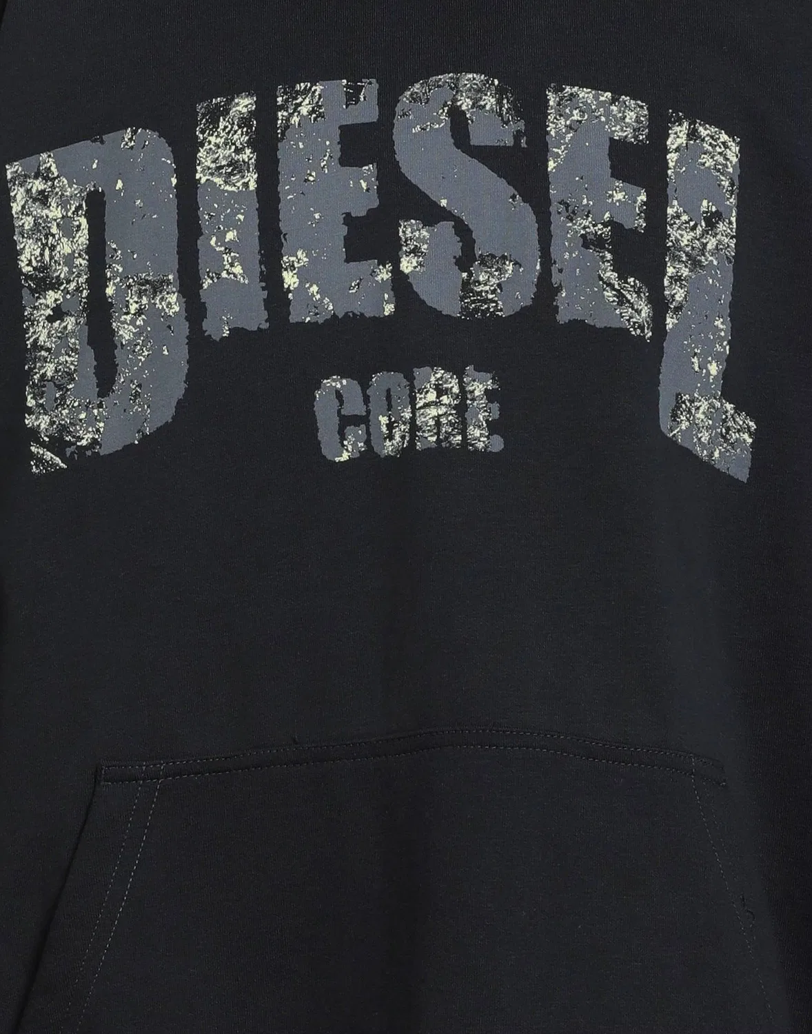 Мужской свитшот из французского футера с принтом Diesel, черный — фото 4