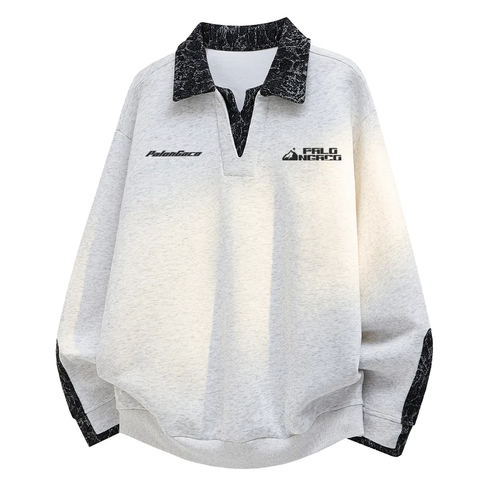 Детская толстовка с V-образным вырезом Unisex V Neck Moderate, PAL ONGACO, White Gray