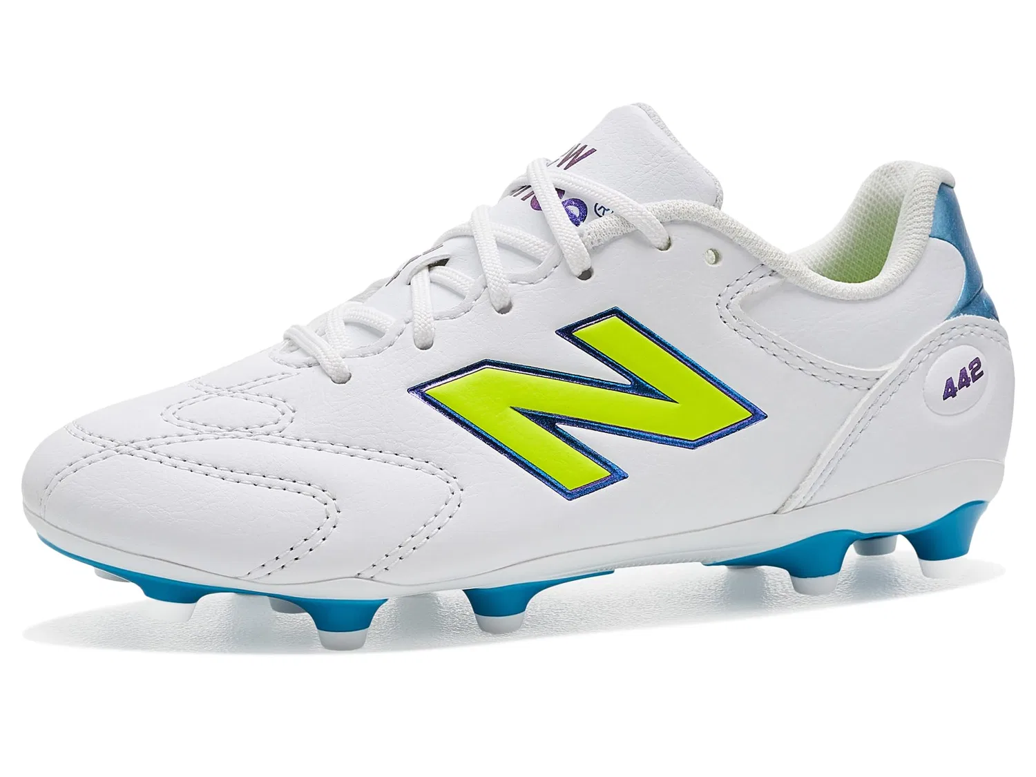 Бутсы 442 Team Junior Fg V3 (для маленьких и больших детей) New Balance Kids, Nb 103 White/Alkaline Green