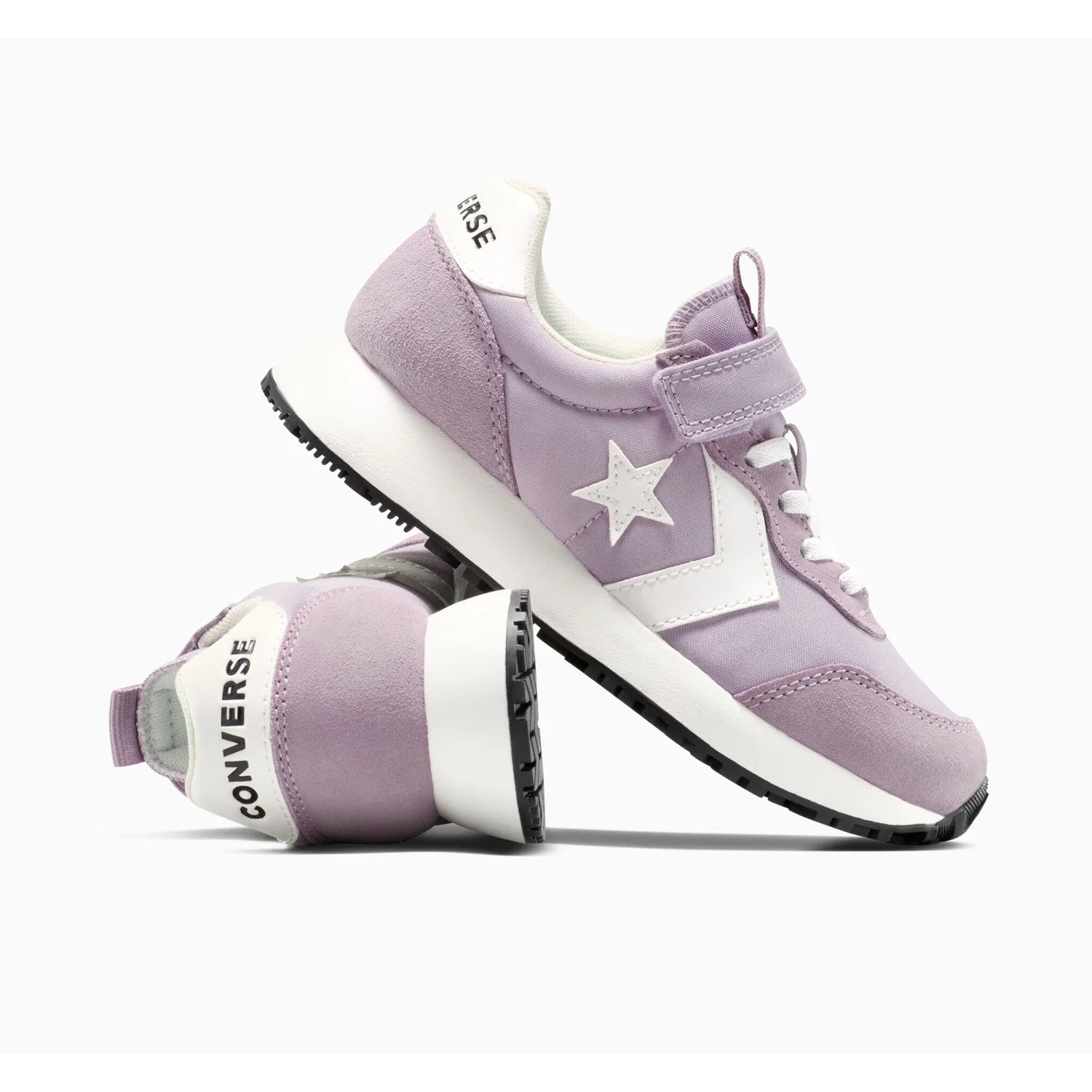 Детские кеды на липучке Converse, Altitude Lilac/Vintage White/Black — фото 3