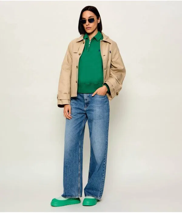 Женская флисовая кофта Relaxed Fit Polo Ralph Lauren, зеленый — фото 2