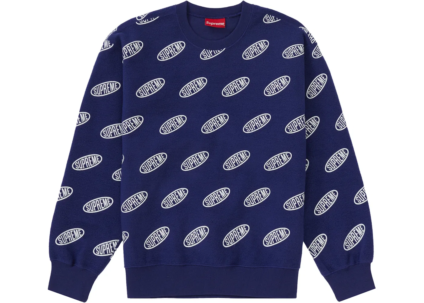 Мужской свитшот с воротником-хомутом Supreme Crewneck, Washed Navy