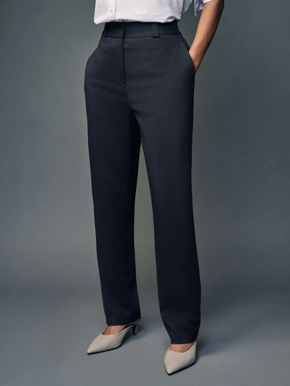Брюки зауженные Navy Blue Heavy Duty Tailored Next, темно-синие — фото 2