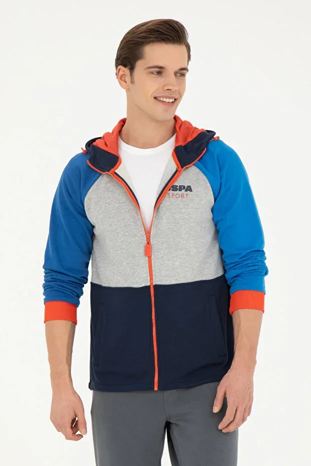 Мужской длинный кардиган на молнии U.S. Polo Assn., Dark Blue