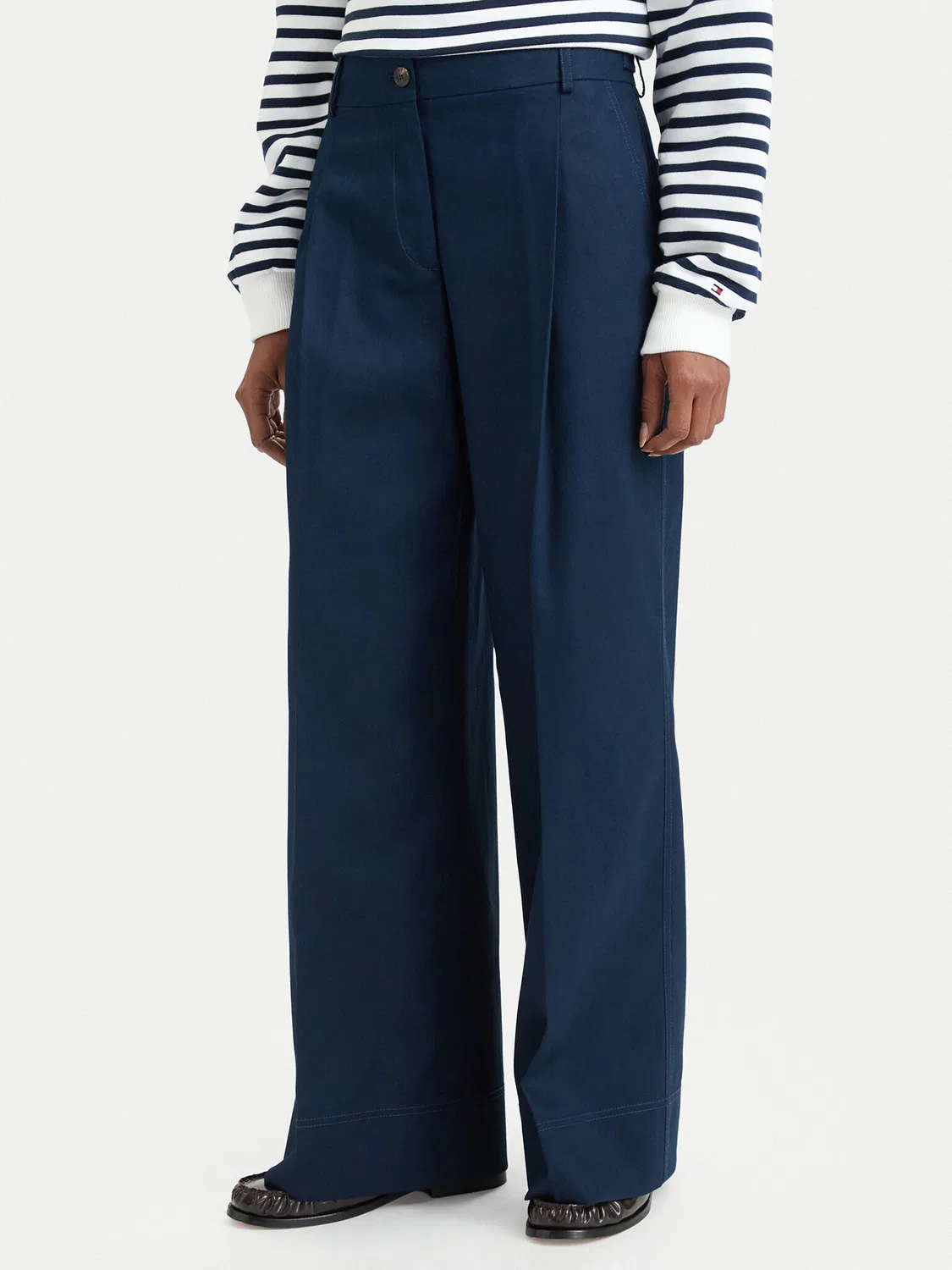 Женские брюки с широкими штанинами Dressing Tommy Hilfiger, темно-синий