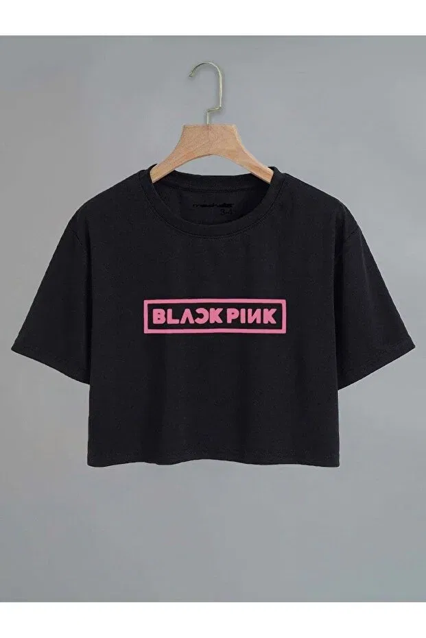 Детская футболка для девочек с принтом Crop T-Shirt Machetta, Black