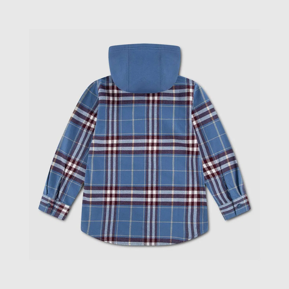 Клетчатая фланелевая рубашка с капюшоном для мальчиков 8-20 лет Levi's, Moonlight Blue - Blue — фото 2