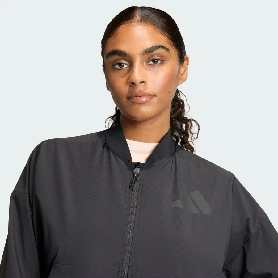 Женская куртка-бомбер с длинным рукавом Z.N.E. Woven Bomber adidas, Белый — фото 4