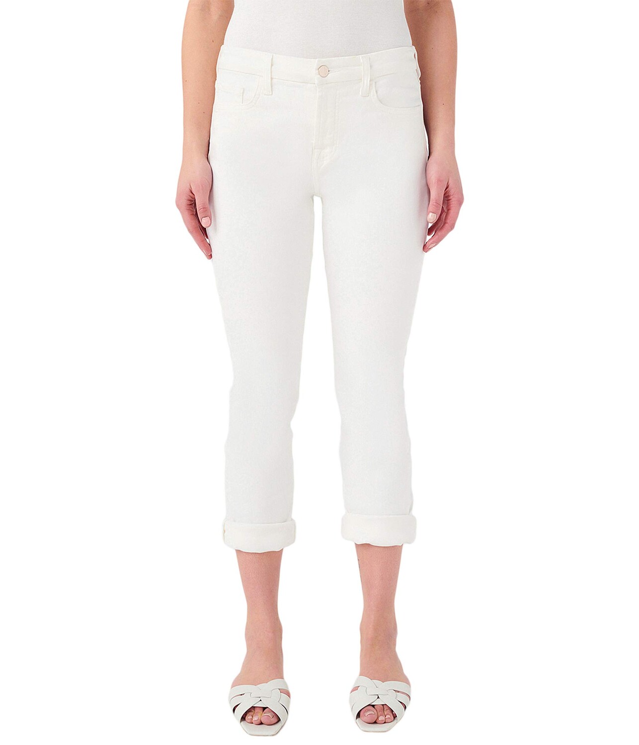 

Джинсы JEN7, Straight Crop & Roll Jeans