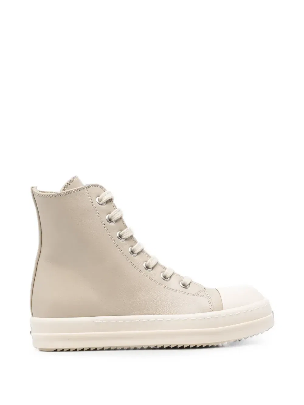 Кожаные высокие кеды Rick Owens Kids, бежевый