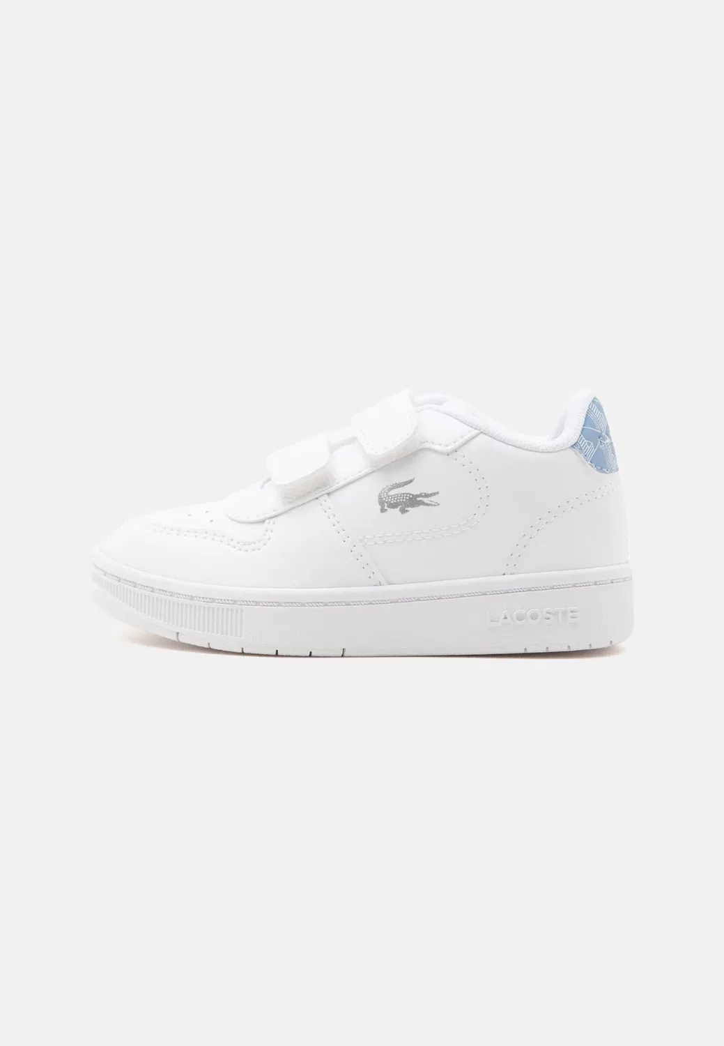 Детские кроссовки на липучках, унисекс Lacoste, White/Blue