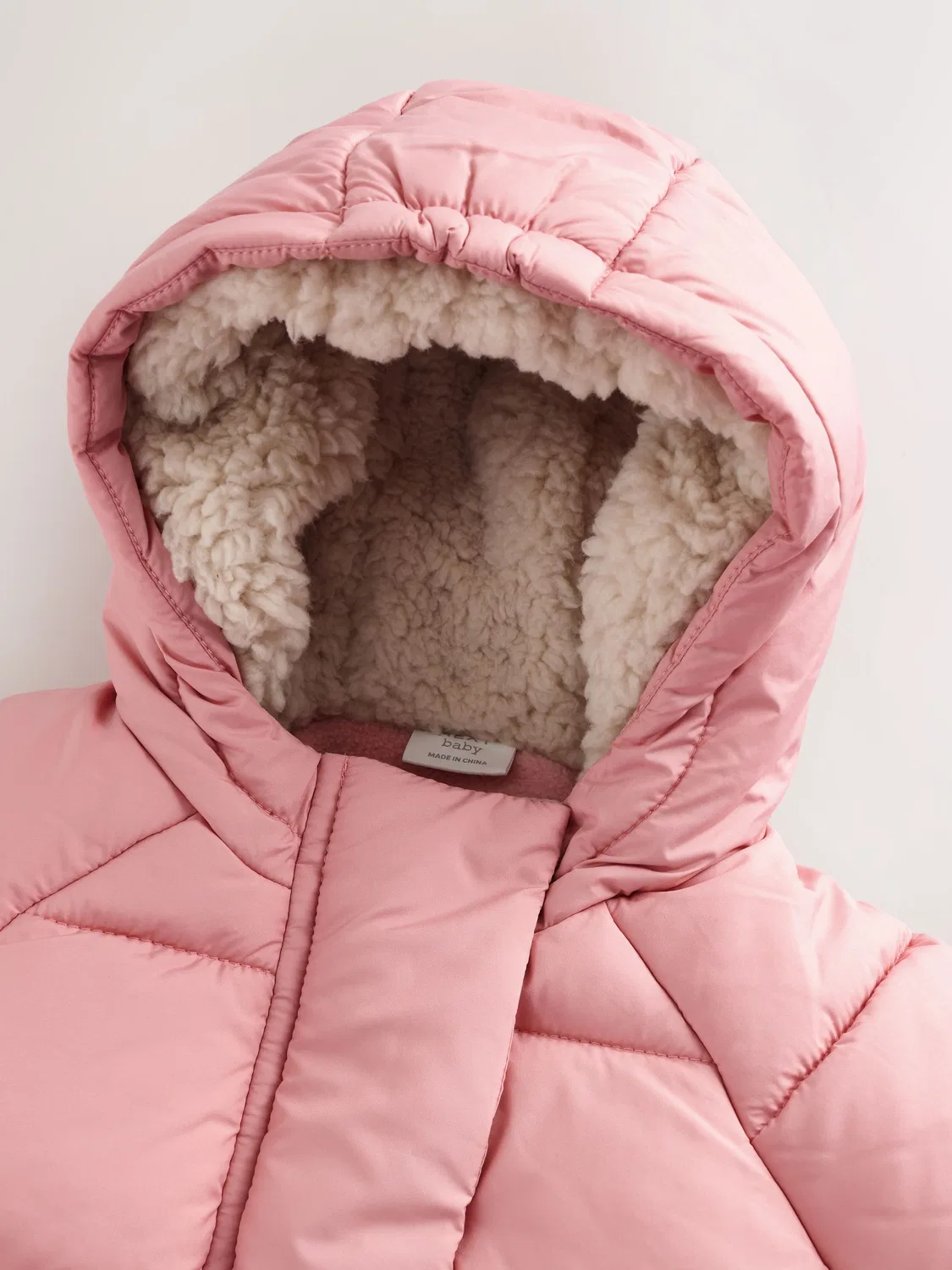 Куртка утепленная с капюшоном, Pink Hooded Baby Padded Jacket Next, розовый — фото 4
