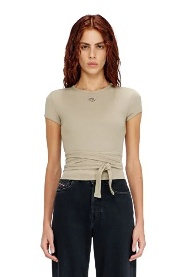 Женская футболка с коротким рукавом Diesel, Beige