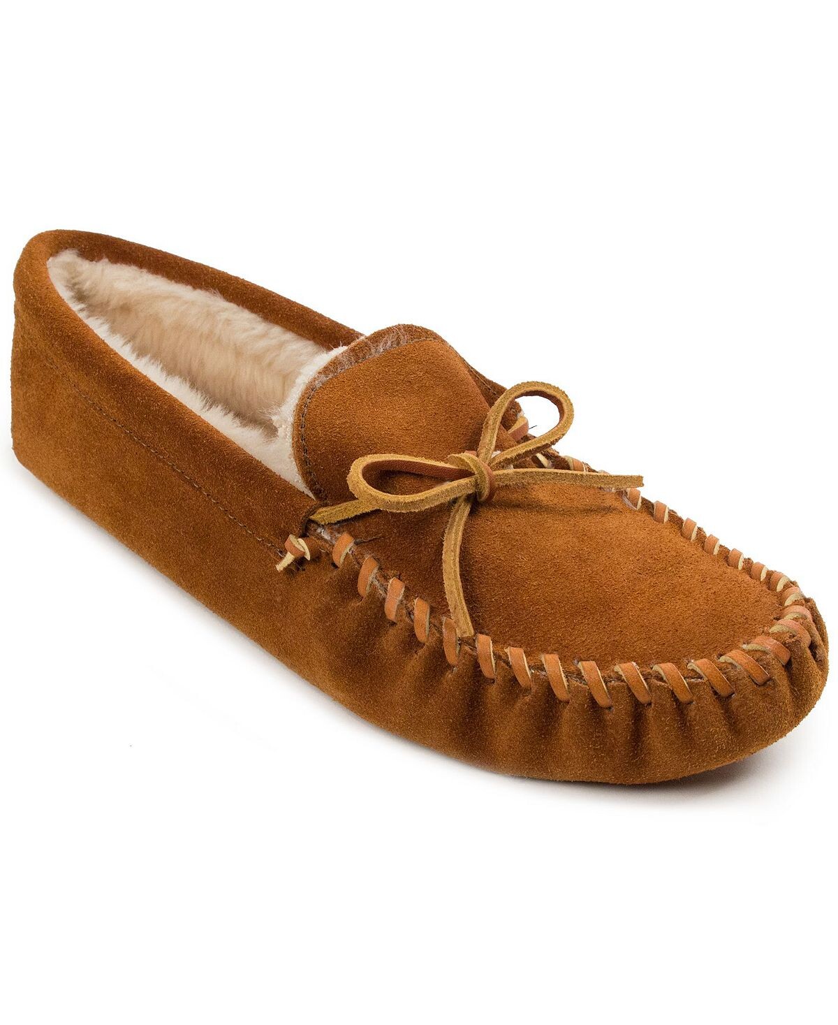 Мужские тапочки с мягкой подошвой на ворсовой подкладке Minnetonka, коричневый — фото 2